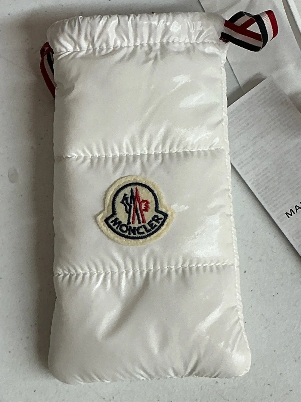 Moncler White Round Sunglasses with Gray Lenses